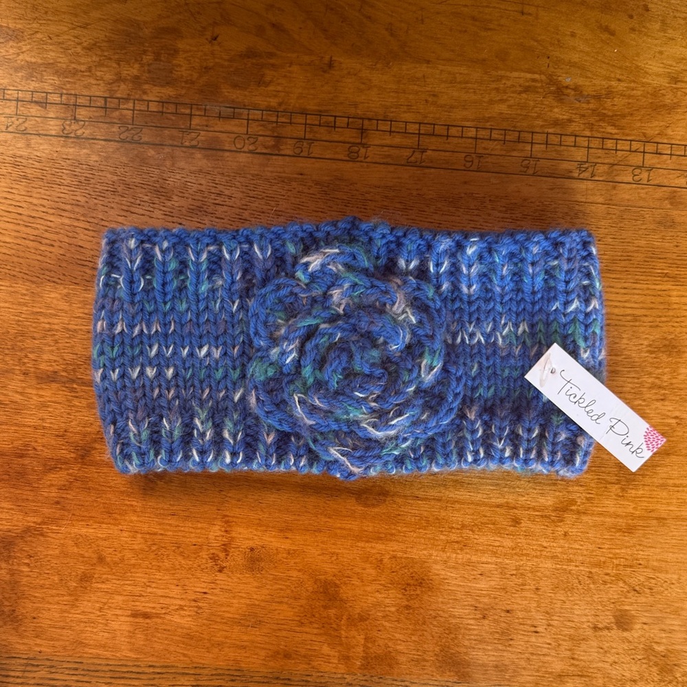 “Tickled Pink” NWT Blue Wool Knit Headband